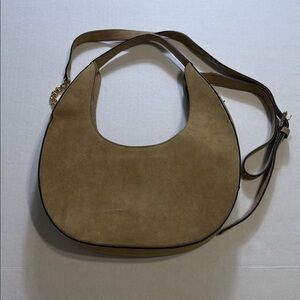 Amerai Linea Made in Italy moon bag crafted from suede leather